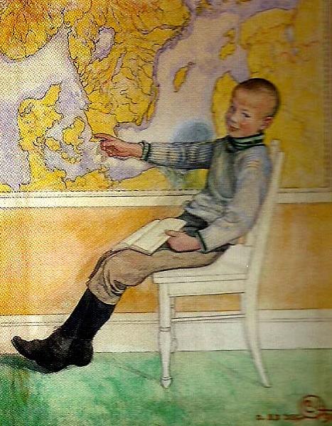 Carl Larsson Esbjorn och kartan oil painting picture